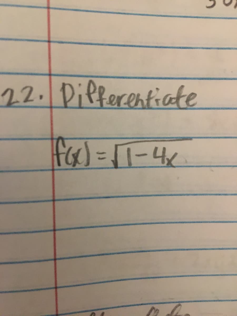 22.Dilferentiate
If)=1ー4
%3D
