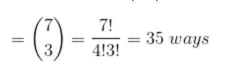 7!
35 ways
3
4!3!
