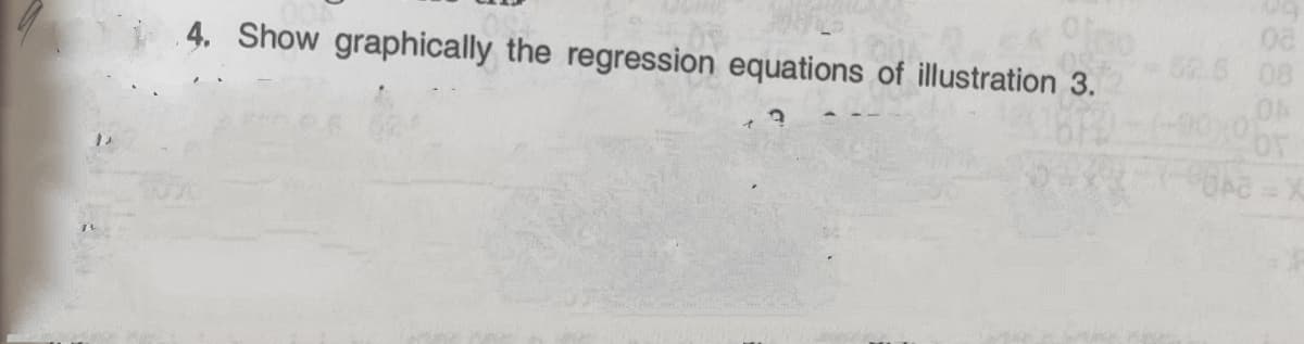 62.6 08
4. Show graphically the regression equations of illustration 3.
