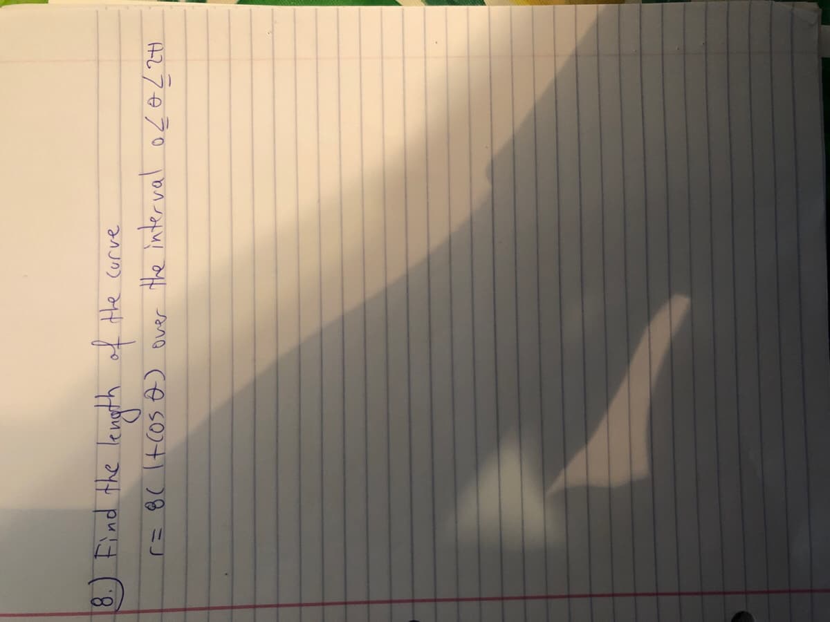 va
8.) Find the length of the curve
