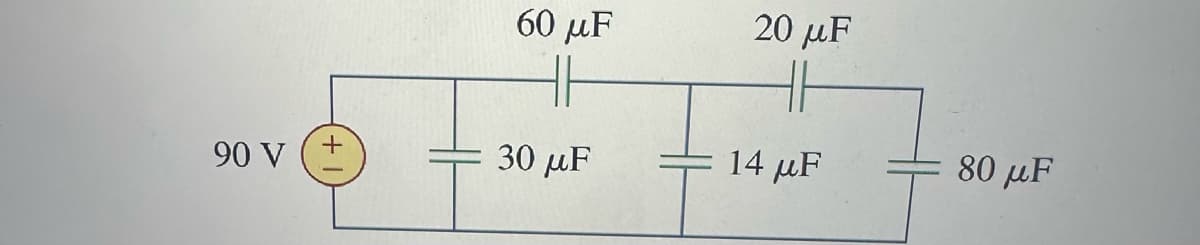 90 V
60 μF
30 μF
20 μF
14 μF
80 με