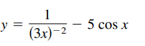 1
– 5 cos x
y =
(3x)
-2
