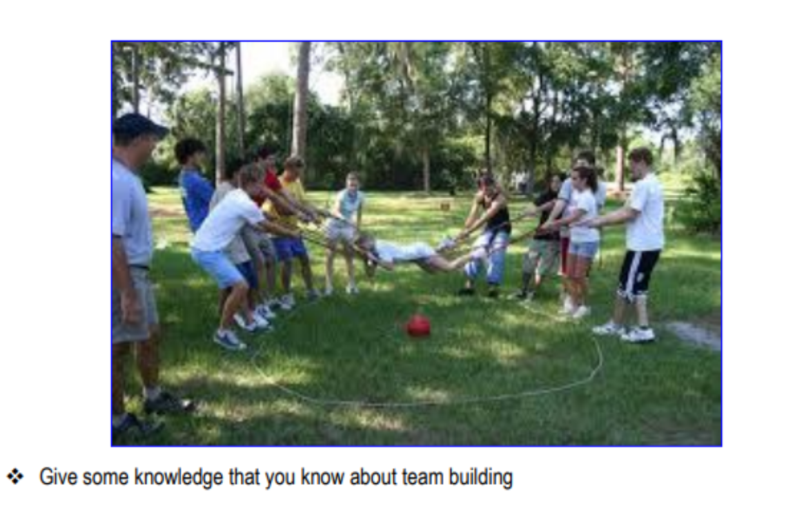 Give some knowledge that you know about team building
