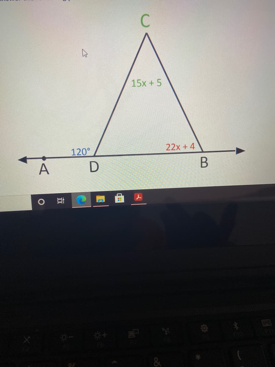 15x +5
22x + 4
120°
A
D
近
