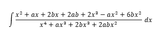 х* + ах + 2bx + 2ab + 2x3 — ах* + 6bx?
dx
х4 + аxх3 + 2bx3 + 2abx?
