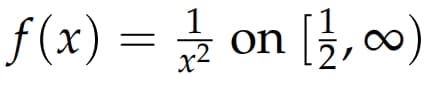 f(x) = on [1,00)
∞)
