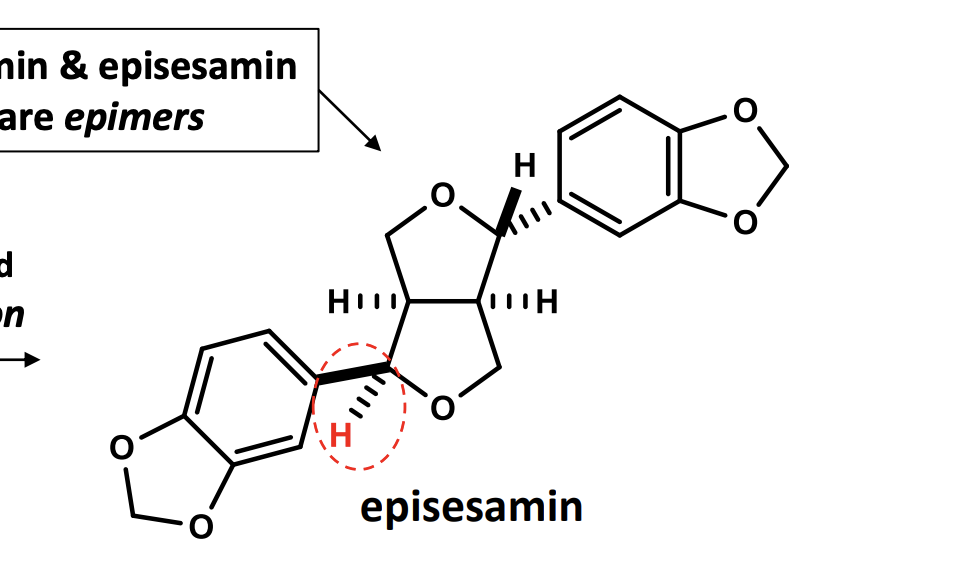 nin & episesamin
are epimers
d
n
HO
H
H
episesamin