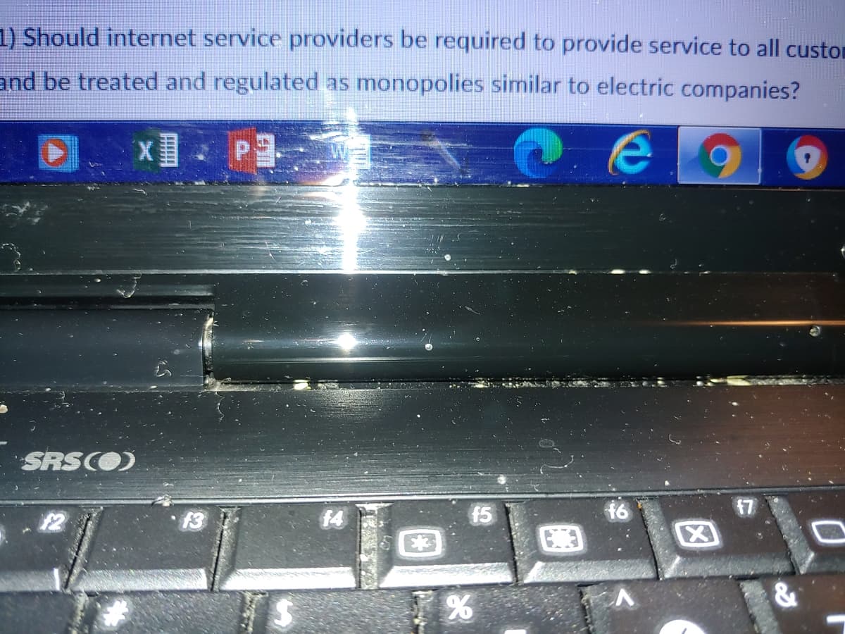 1) Should internet service providers be required to provide service to all custon
and be treated and regulated as monopolies similar to electric companies?
SRSCO)
17
13
f5
