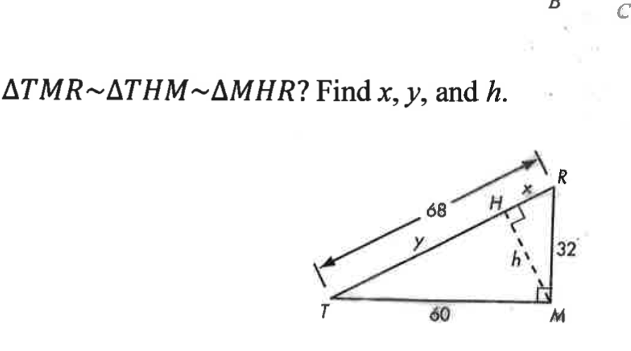 ATMR~ATHM~AMHR? Find x, y, and h.
68
32
60
