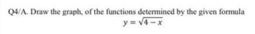 Q4/A. Draw the graph, of the functions determined by the given formula
y = V4-x
