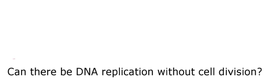 Can there be DNA replication without cell division?
