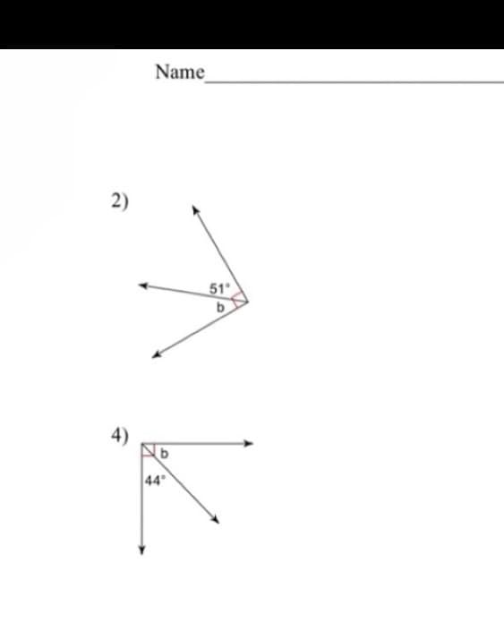 2)
4)
Name
b
44°
51
b