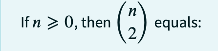 If n > 0, then
n
2
equals: