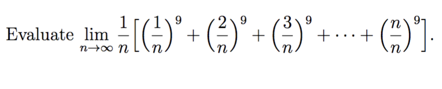 Evaluate lim ) + ()° +4)*+- + (4)-
9.
