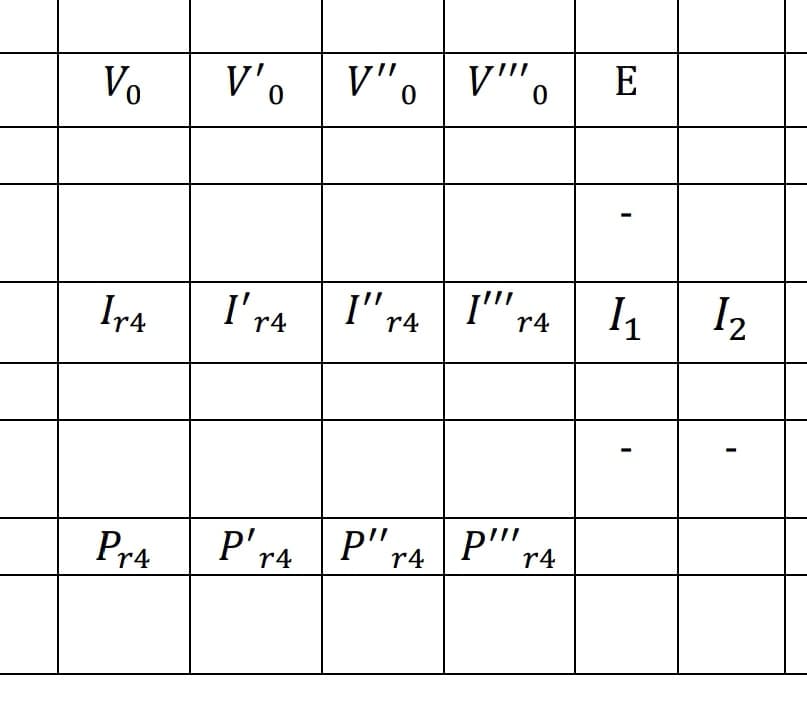 V". V"'.
V'o
E
Vo
I'r4
I",
I"',
I2
r4
Ir4
r4
Pr4
P',
P'r4
P"',
p" r4
