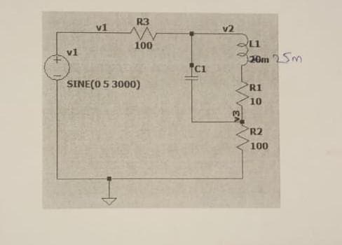 R3
v1
v2
100
vi
20m 25m
SINE(0 5 3000)
R1
10
R2
100
