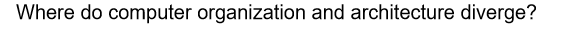 Where do computer organization and architecture diverge?