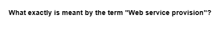 What exactly is meant by the term "Web service provision"?