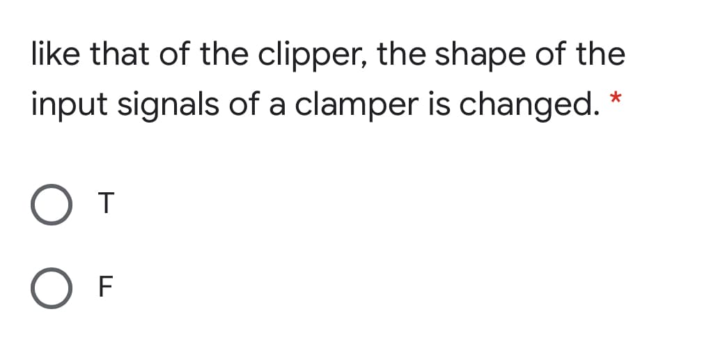 like that of the clipper, the shape of the
input signals of a clamper is changed. *
От
O F
