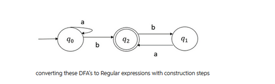 90
b
92
a
91
converting these DFA's to Regular expressions with construction steps