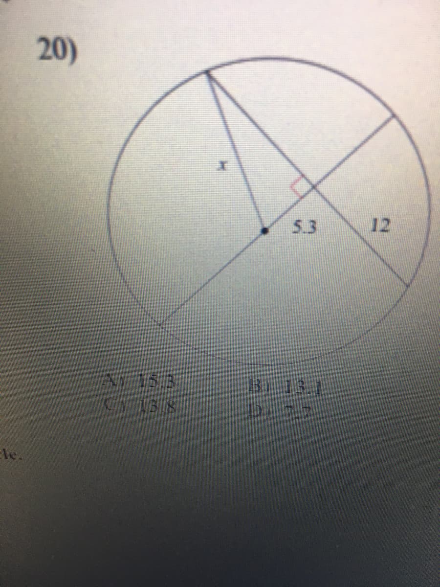 20)
12
A 15.3
G 13.8
B) 13 1
Di 7.7
Ele.
5.
