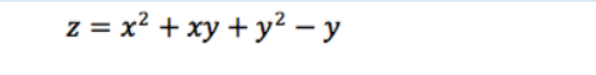 z = x? + xy + y² –y
