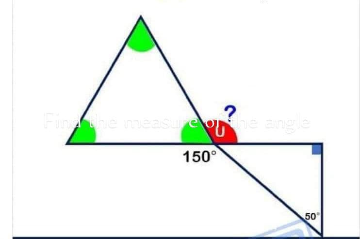 Finthe measure o
Ihe angle
150°
50
