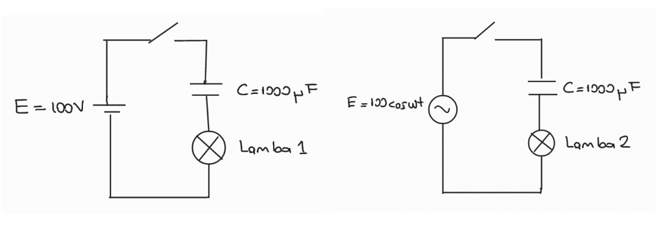 C=1900HF
C-1900pF
E= 100V
E = 190 cosut
Lamba 1
Lam ba 2
