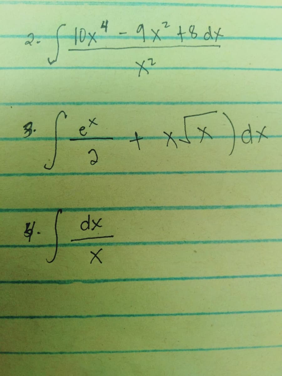 4
2.
t0x² -4x²+8dt
3.
4.
dx
