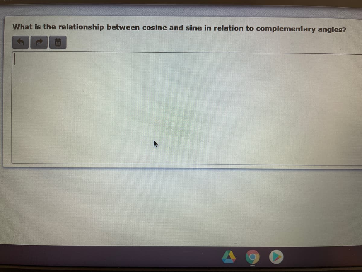 What is the relationship between cosine and sine in relation to complementary angles?
