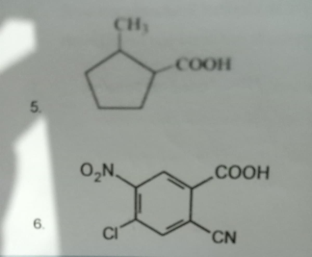 5.
6.
CH
O,N.
CI
COOH
COOH
CN