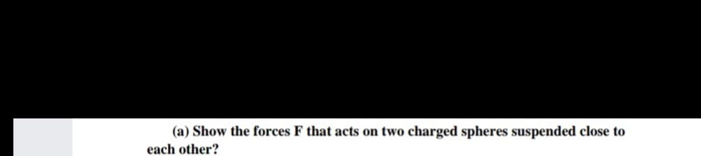 (a) Show the forces F that acts on two charged spheres suspended close to
each other?
