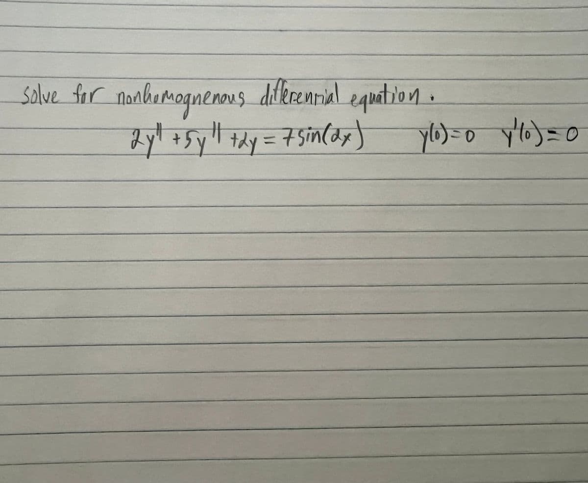 solve for nonhem
nanburcognenous
didkremrial equation.
%3D
