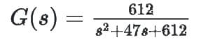 612
G(s) = 8² +478+612