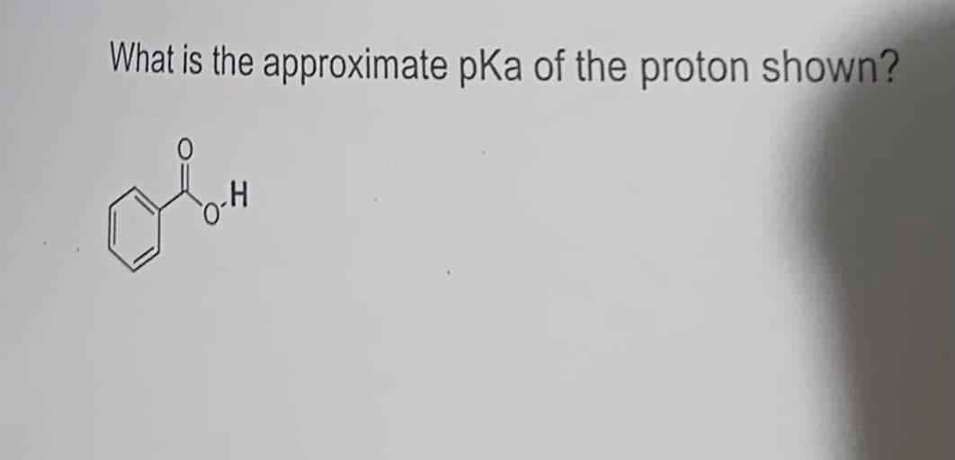 What is the approximate pKa of the proton shown?
obe
H