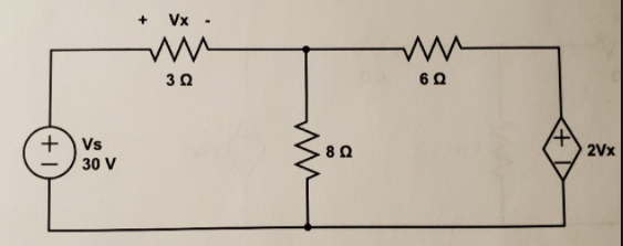 + Vx -
60
+ Vs
2Vx
30 V
