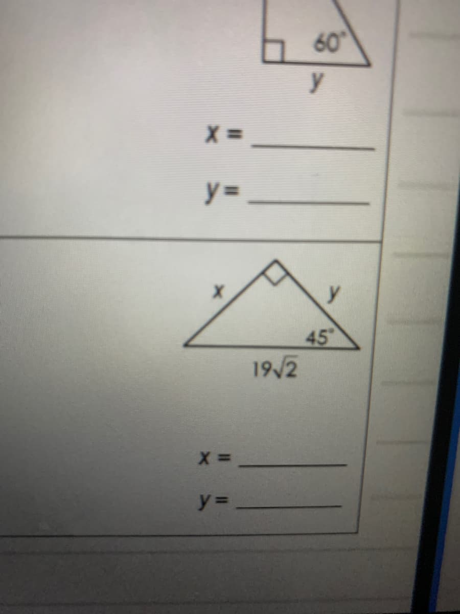 60
y
X =
y% D
45
19/2
y= _
