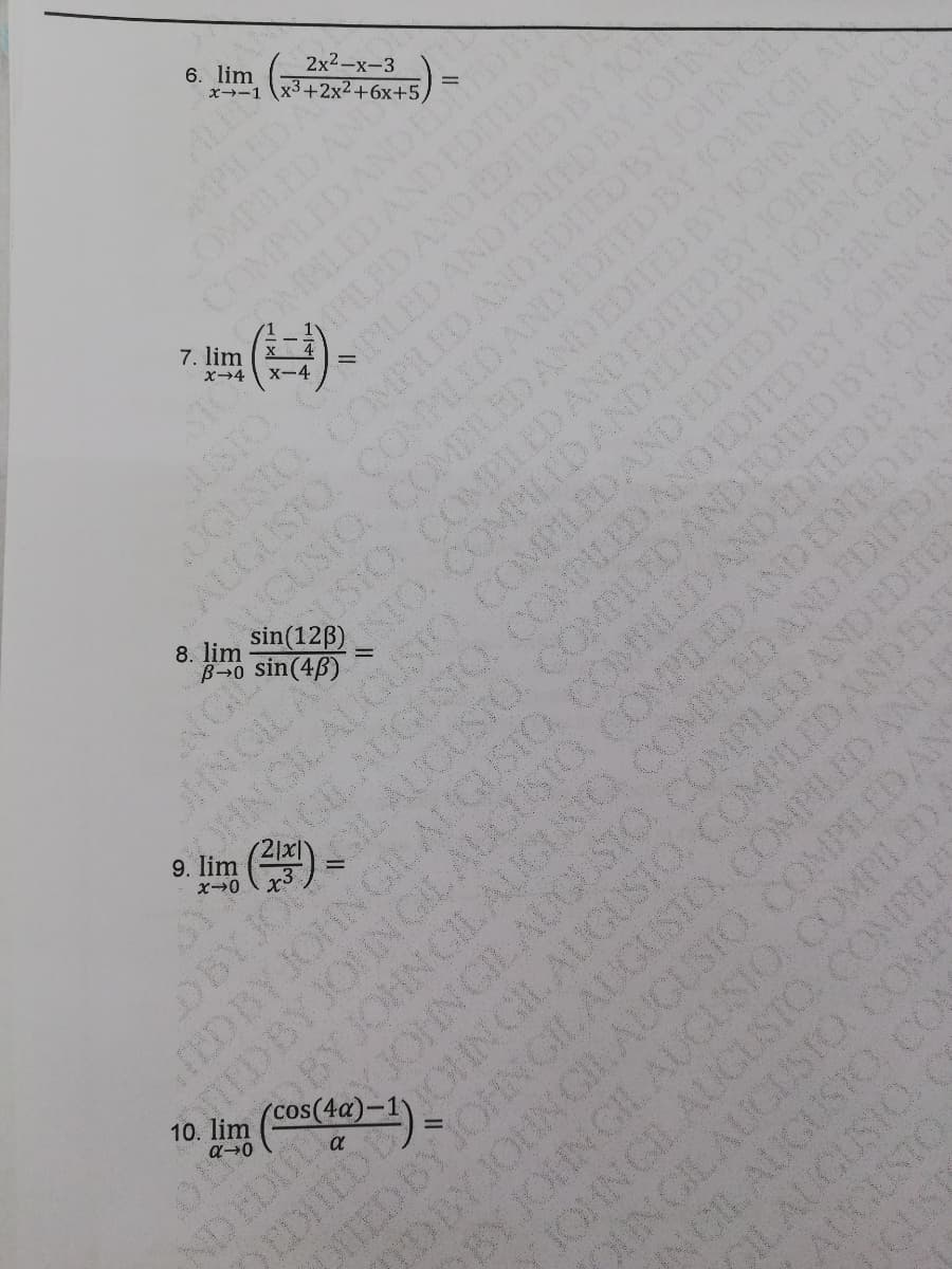 6. lim
ALLY
2x2-х-3
x3+2x²+6x+5,
( )-
DAN
OMP
COMP
ANDEDMEDE
海()
cOMMLEDANDEDITED
LED AND EDTEDI
-4
CILED ANDTDITEDI
UGUSIO OMPILED ANDEDITED BY
AUGUSTO COMMLID ANDEDED
WICUSTO COMPLED ANDEDUE
USIO COMPILED ANDIDITEDBY JOHNCL
JOHN GLA
JOMN GILAUC
8. lim
NGI
HNOILA SIO COMPIEDANDHDITED
OHNGLAUGUSIO COMPLEDANDEDITED BY JOHNCLA
CLAUGUSTO COMPLID ANDEDITED BY JOHN GR
DBYJO L AUCUSTO COMPILED ANDEOTED BY JOHN
EED BY JOHN GILAUGUSIO COMPLEDANDEDTED BY JOU
EDBY JON GILALCUST0.COMPLCDAND EDITED BY
OBY JOHN CILAUGUSIO COMPLED ANDEDITED
DEDITOYJOHNGLAUCSTO COMPILDAND EDITE
DDOIN GILALGUSIC COMMLIDANDED
TED BYYOHNGILAUGUSIO.COMPILED ANDI
DBYJOUNGAUGUSIO COMPILED ANS
BY JOHN GILAUGUSIO COMPILEDA
IOHNGL AUGUSTO COMPLr
INCILAUGUSTO COMPU
INCLAUGUSIO CON
CILAUGUSIO C
EDITED
軍
