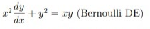 dy
+ y? = ry (Bernoulli DE)
dr
