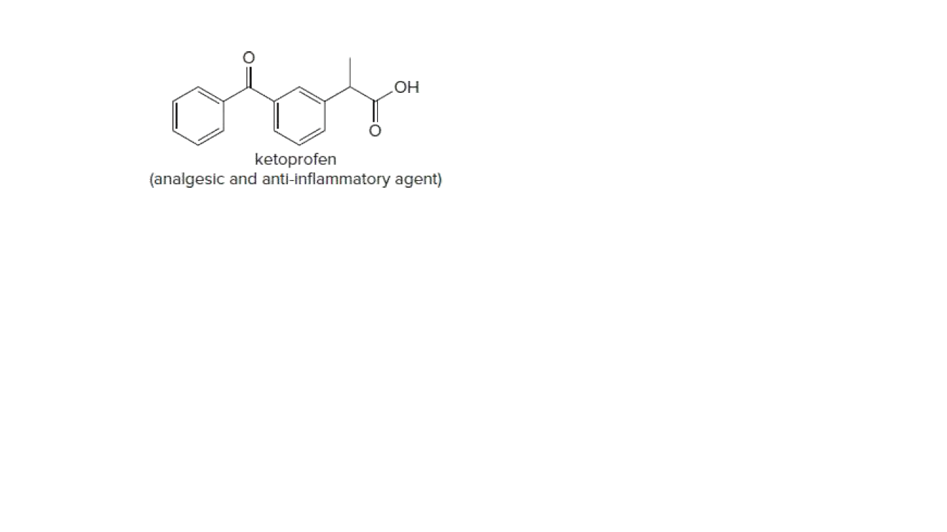 ketoprofen
(analgesic and anti-inflammatory agent)
