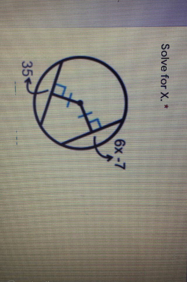 Solve for X.
6x-7
35
