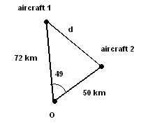 aircraft 1
d
aircraft 2
72 km
49
50 km
