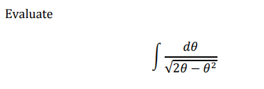 Evaluate
de
/20 – 0²
