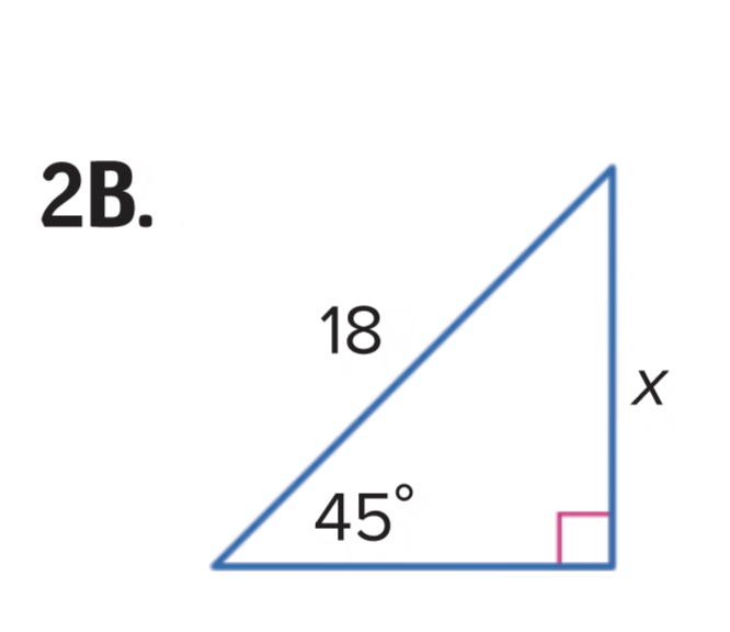 2B.
18
45°
X