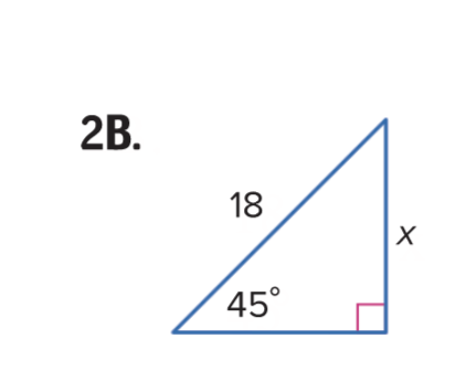 2B.
18
45°
X