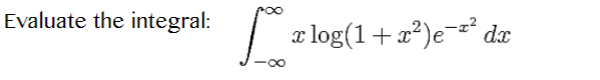 Evaluate the integral:
e log(1+x²)e= dæ
