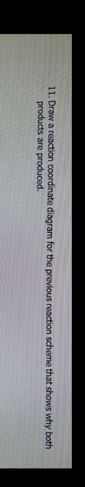 11. Draw a reaction coordinate diagram for the previous reaction scheme that shows why both
products are produced.