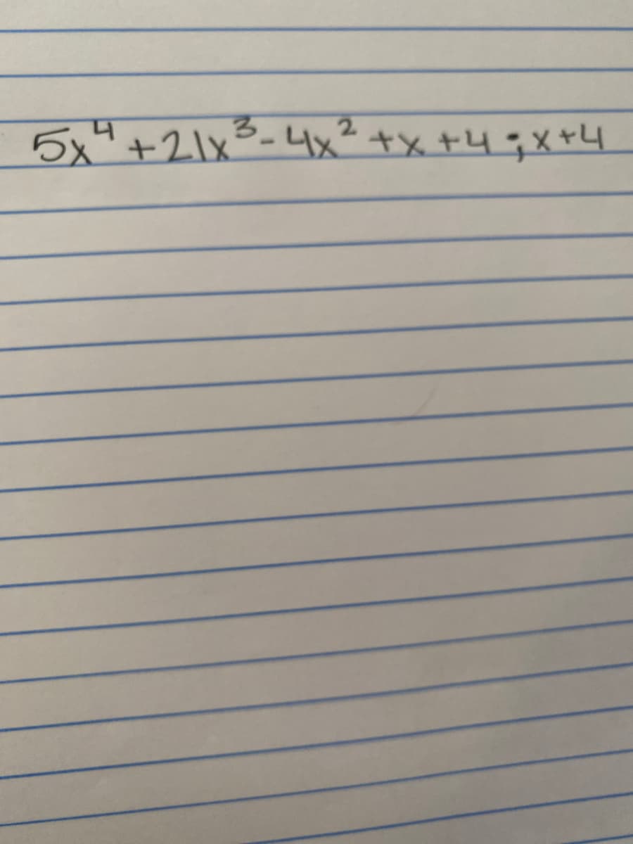 5x" +21x3-4x? +x +4qX+4
