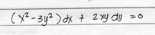 (x²-3y²) dx + 2xy dy
=0