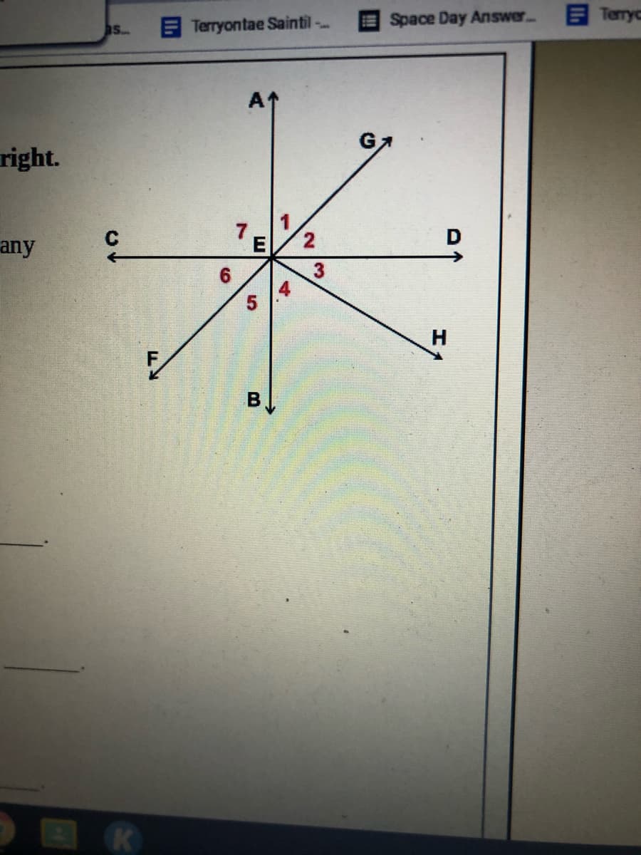 Space Day Answer
E Terryc
S..
E Terryontae Saintil
right.
any
E
6
B
2.
4-
